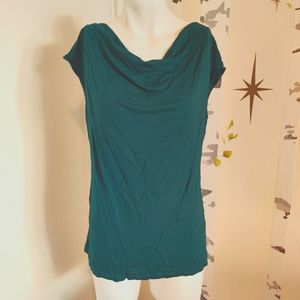 Nic+Zoe Cowl Neck Tank Dark Teal Size M